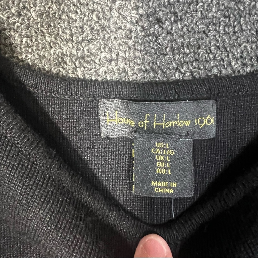 House of Harlow Black Knit Crop Tank, Large - Picture 5 of 9
